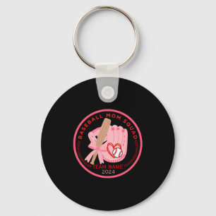 Custom Baseball Mom Squad Personailzed Team Name T Keychain