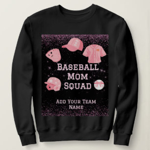 Custom Baseball Mom Squad, Team Number And Name Sweatshirt