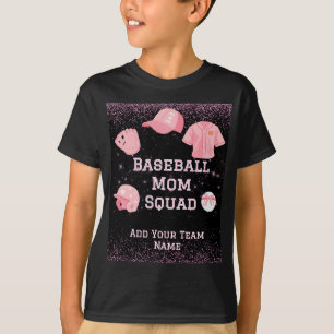 Custom Baseball Mom Squad, Team Number And Name T-Shirt