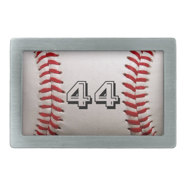 Custom Baseball Number Art – High-Def Sports Photo Belt Buckle (Front)