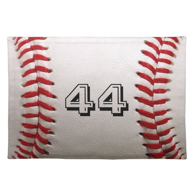 Custom Baseball Number Art – High-Def Sports Photo Cloth Placemat (Front)