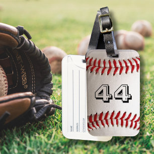 Custom Baseball Number Art – High-Def Sports Photo Luggage Tag