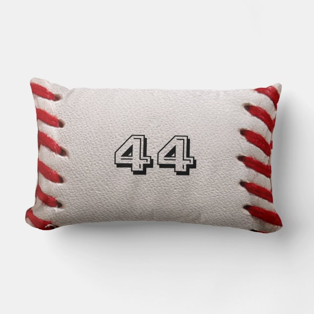 Custom Baseball Number Art – High-Def Sports Photo Lumbar Pillow (Front)