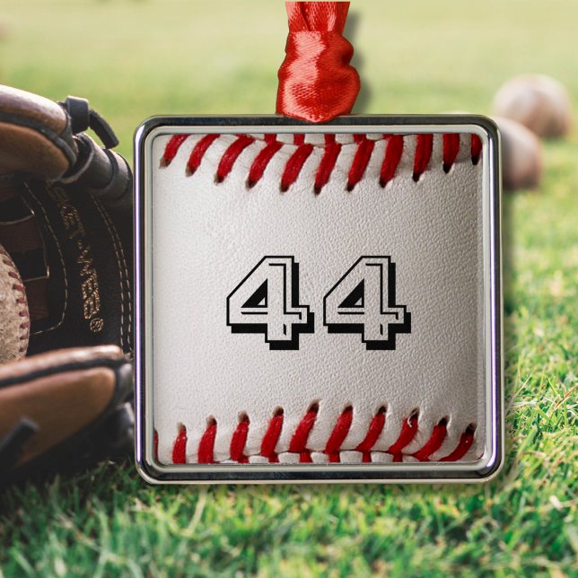 Custom Baseball Number Art – High-Def Sports Photo Metal Ornament (Creator Uploaded)