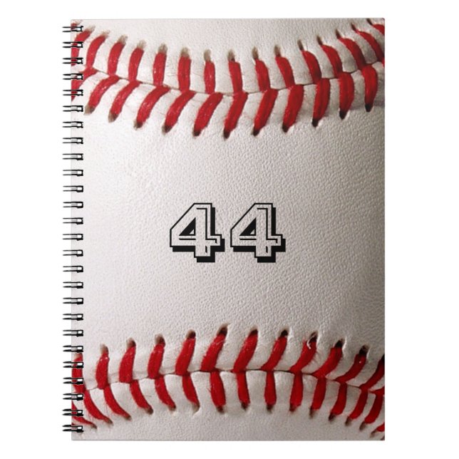 Custom Baseball Number Art – High-Def Sports Photo Notebook (Front)
