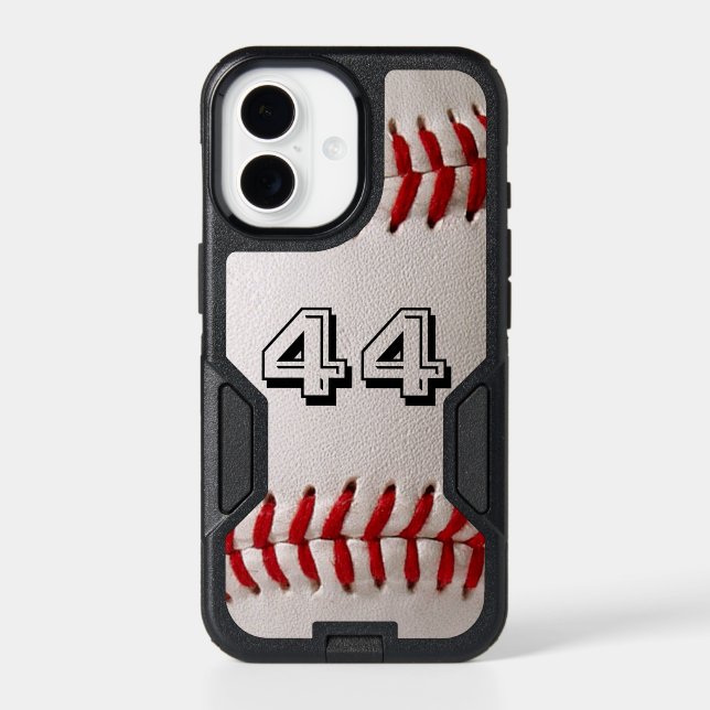 Custom Baseball Number Art – High-Def Sports Photo Otterbox iPhone Case (Back)
