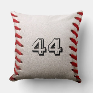 Custom Baseball Number Art – High-Def Sports Photo Throw Pillow