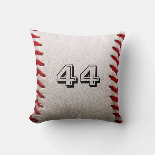 Custom Baseball Number Art – High-Def Sports Photo Throw Pillow (Front)