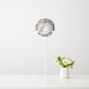Custom Baseball Party BLUE EYES Happy Face 6" Balloon