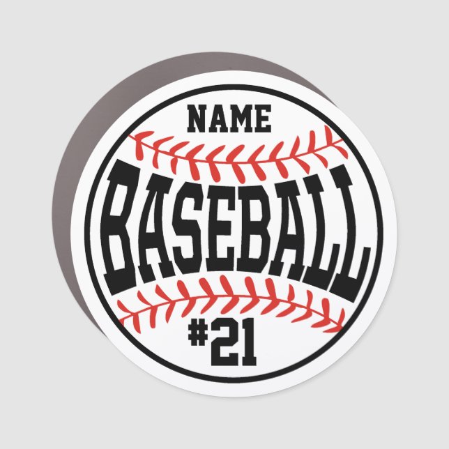 Custom Baseball Player Car  Baseball Team Magnet (Front)