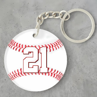 Custom Baseball Player Jersey Number or Initials Keychain