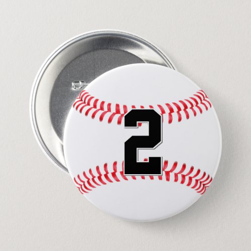 Custom Baseball Player Jersey Number  Text Sports Button