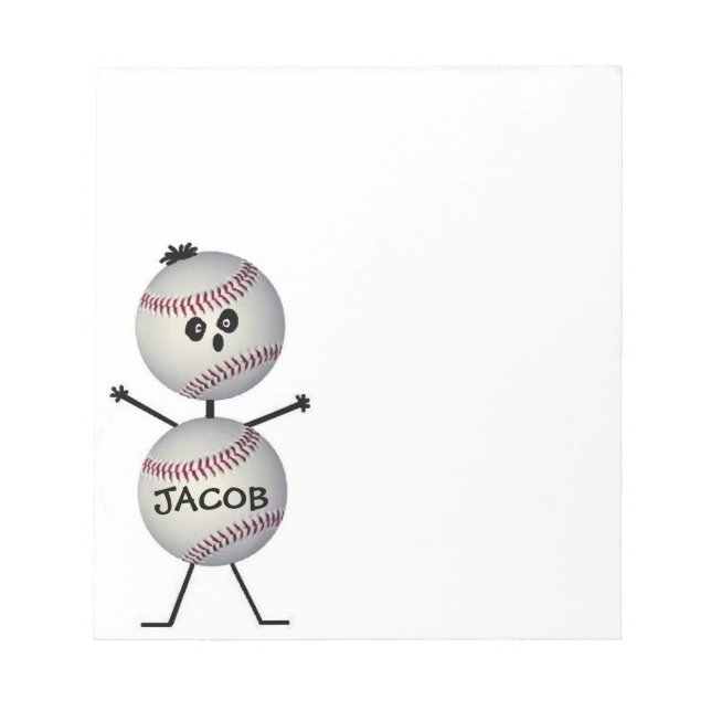 Custom Baseball Player Notepad (Front)