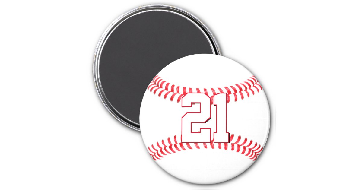 Custom Baseball Jersey Square Fridge Magnet (Personalized