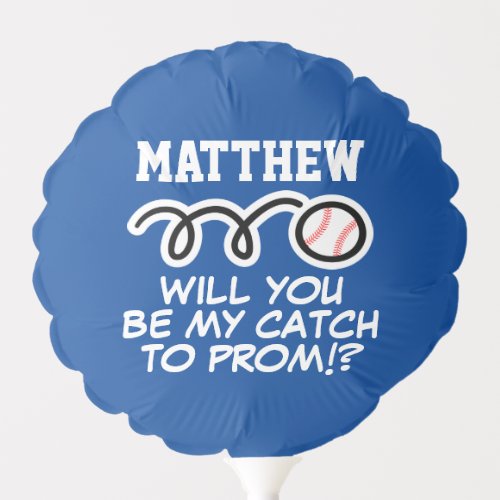 Custom baseball prom proposal gift balloon for guy