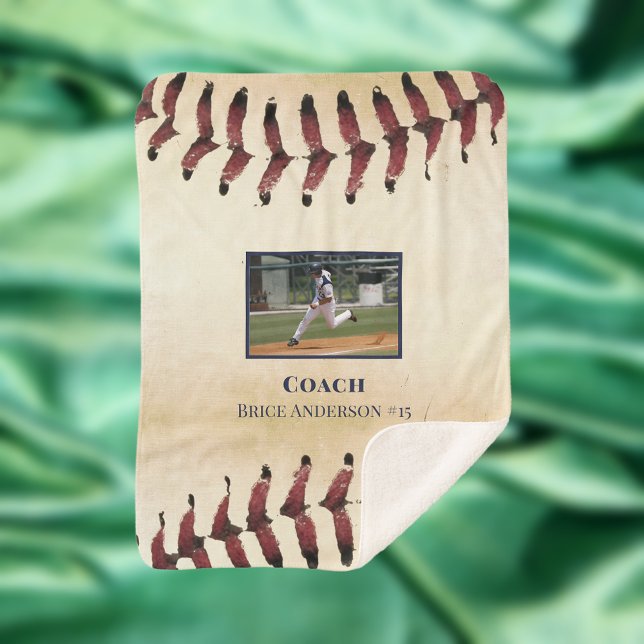 Custom Baseball Rustic Photo Sherpa Blanket (Creator Uploaded)