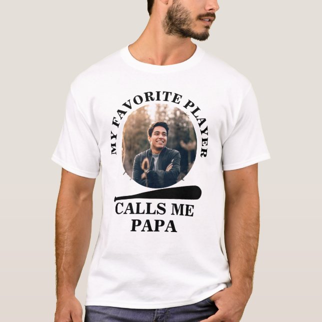 Custom baseball shape photo my favorite baseball T-Shirt (Front)