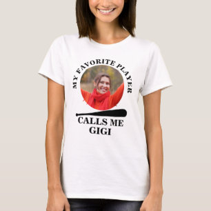 Custom baseball shape photo my favorite baseball T T-Shirt