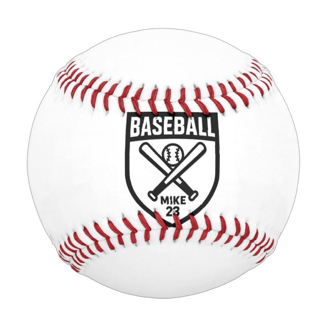 Custom Baseball Shield Logo Personalized Name & Nu (Front)