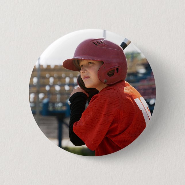 Custom  baseball Sports Photo boy  Button (Front)