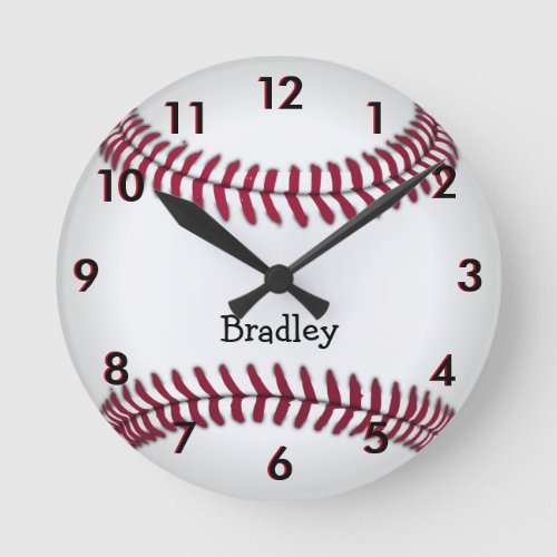 Custom Baseball Sports Round Clock