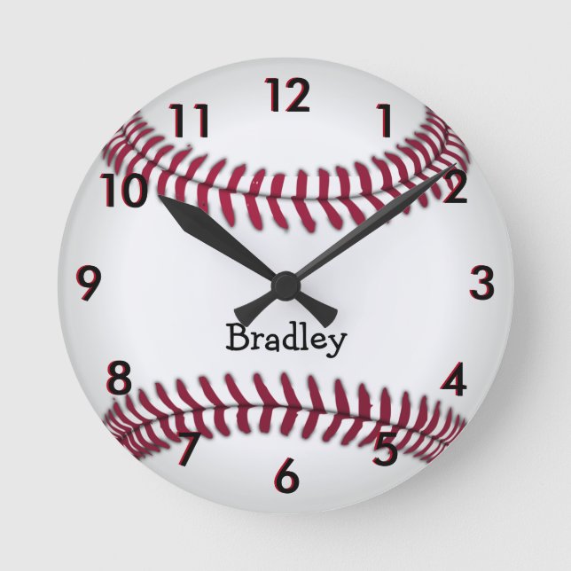 Custom Baseball Sports Round Clock (Front)
