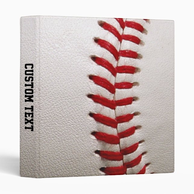 Custom Baseball Stitches & Leather Sports Graphic 3 Ring Binder (Front/Spine)