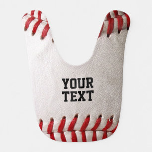 Custom Baseball Stitches & Leather Sports Graphic Baby Bib