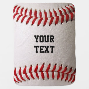 Custom Baseball Stitches & Leather Sports Graphic Baby Blanket