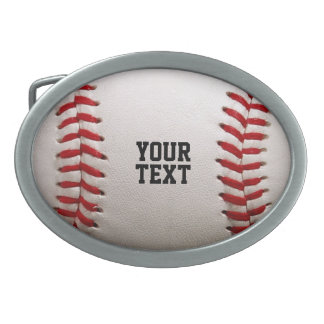 Custom Baseball Stitches & Leather Sports Graphic Belt Buckle