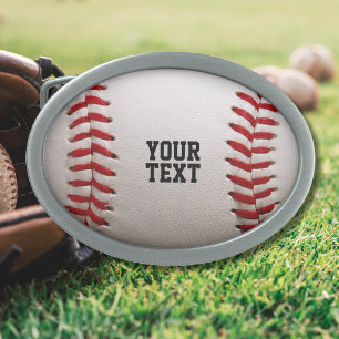 Custom Baseball Stitches & Leather Sports Graphic Belt Buckle