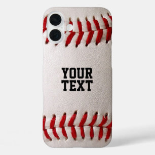 Custom Baseball Stitches & Leather Sports Graphic iPhone 16 Plus Case