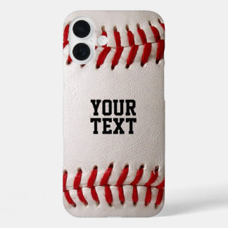 Custom Baseball Stitches & Leather Sports Graphic iPhone 16 Plus Case