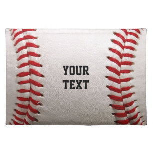 Custom Baseball Stitches & Leather Sports Graphic Cloth Placemat