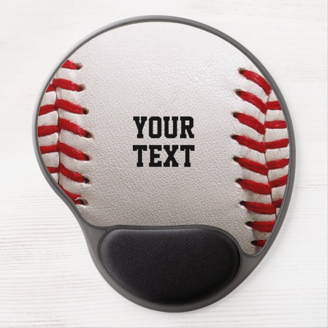 Custom Baseball Stitches & Leather Sports Graphic Gel Mouse Pad (Front)