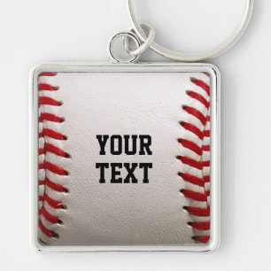 Custom Baseball Stitches & Leather Sports Graphic Keychain