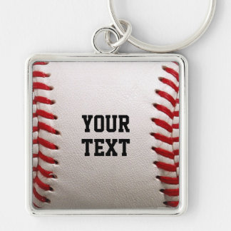 Custom Baseball Stitches & Leather Sports Graphic Keychain