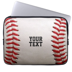 Custom Baseball Stitches & Leather Sports Graphic Laptop Sleeve