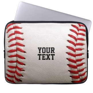 Custom Baseball Stitches & Leather Sports Graphic Laptop Sleeve