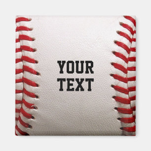 Custom Baseball Stitches & Leather Sports Graphic Magnet