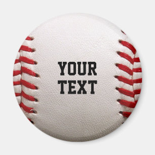 Custom Baseball Stitches & Leather Sports Graphic Magnet