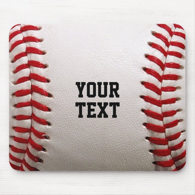 Custom Baseball Stitches & Leather Sports Graphic Mouse Pad (Front)
