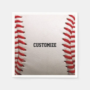 Custom Baseball Stitches & Leather Sports Graphic Napkins