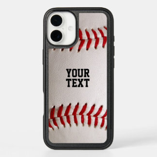 Custom Baseball Stitches & Leather Sports Graphic iPhone 16 Plus Case