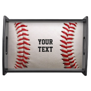 Custom Baseball Stitches & Leather Sports Graphic Serving Tray