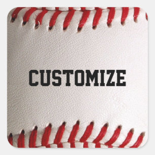 Custom Baseball Stitches & Leather Sports Graphic Square Sticker