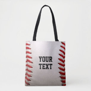 Custom Baseball Stitches & Leather Sports Graphic Tote Bag