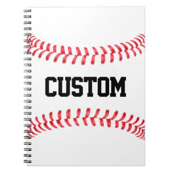 Custom Baseball Stitches Notebook by SoccerMomsDepot at Zazzle