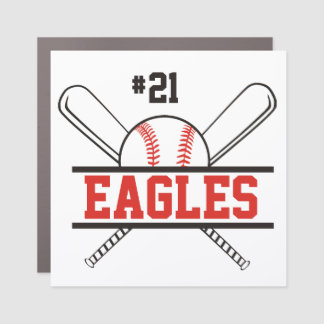Custom Baseball Team Car Magnet Baseball Number