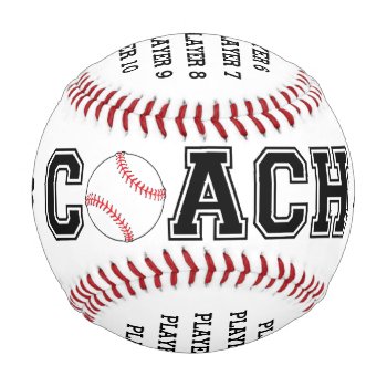 Custom Baseball Team Coach Ball Makes A Great Gift by Team_Lawrence at Zazzle
